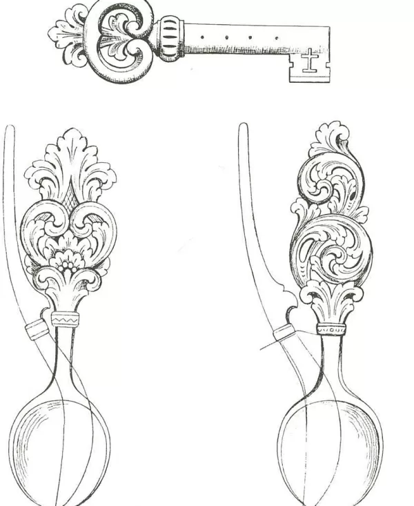 Vesterheim Amrud Acanthus Carving Pattern #90- Storre Skjeer Og Nokk (Key, 2 Spoons) Discount